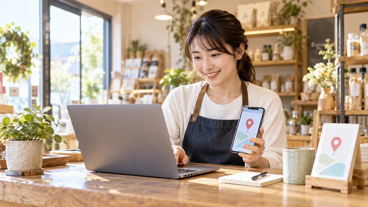 Googleビジネスプロフィールの初期設定を行う店舗オーナー
