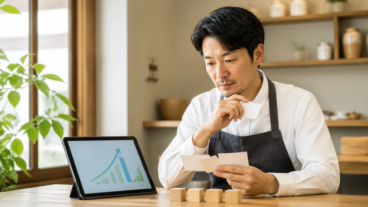 集客の費用対効果を検討する店舗オーナー