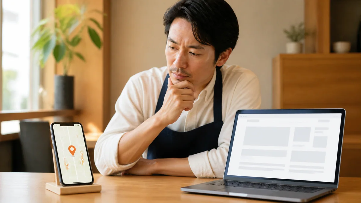 MEOとSEOの違いを比較する店舗オーナー