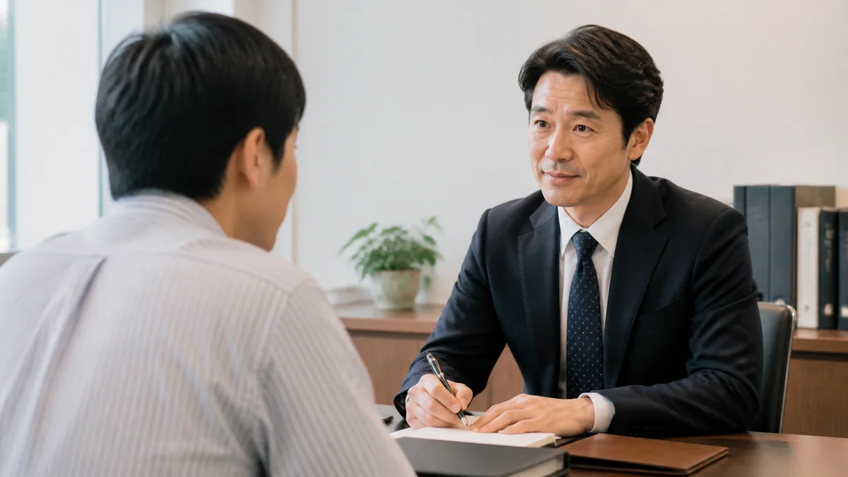 士業事務所で相談を受ける様子